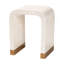 Table de bout en nacre de Capiz beige et blanche