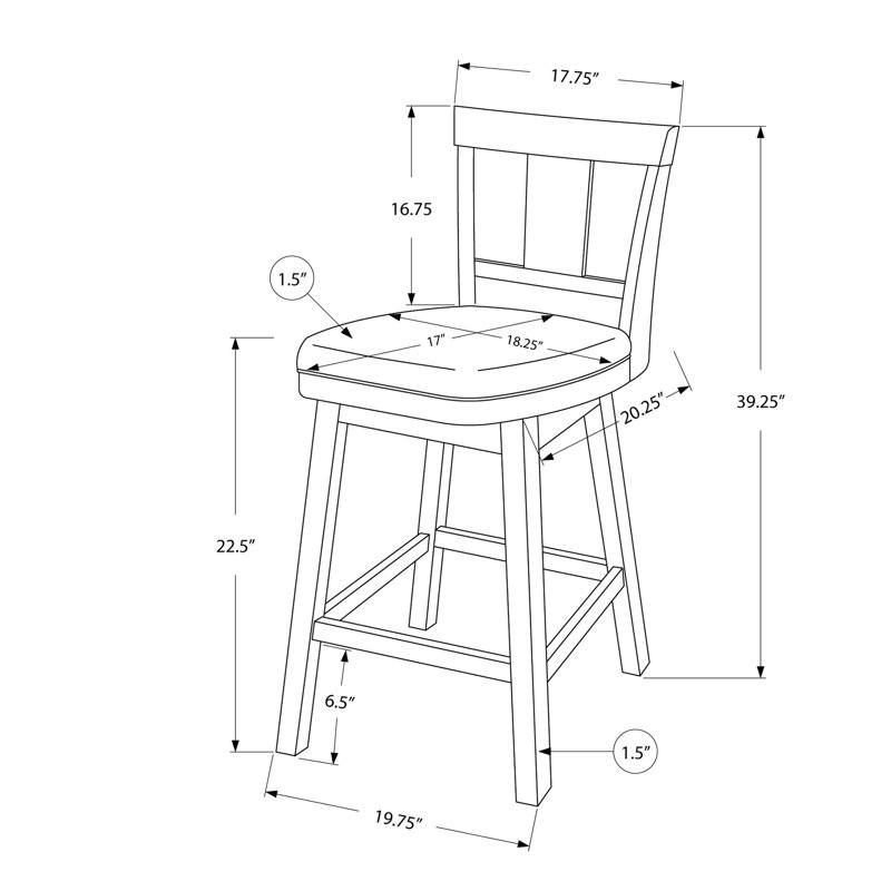 Tabouret de bar à hauteur de comptoir de 2, bois blanc, revêtement gris, hauteur de l'attrait moderne, assise, structure en bois massif