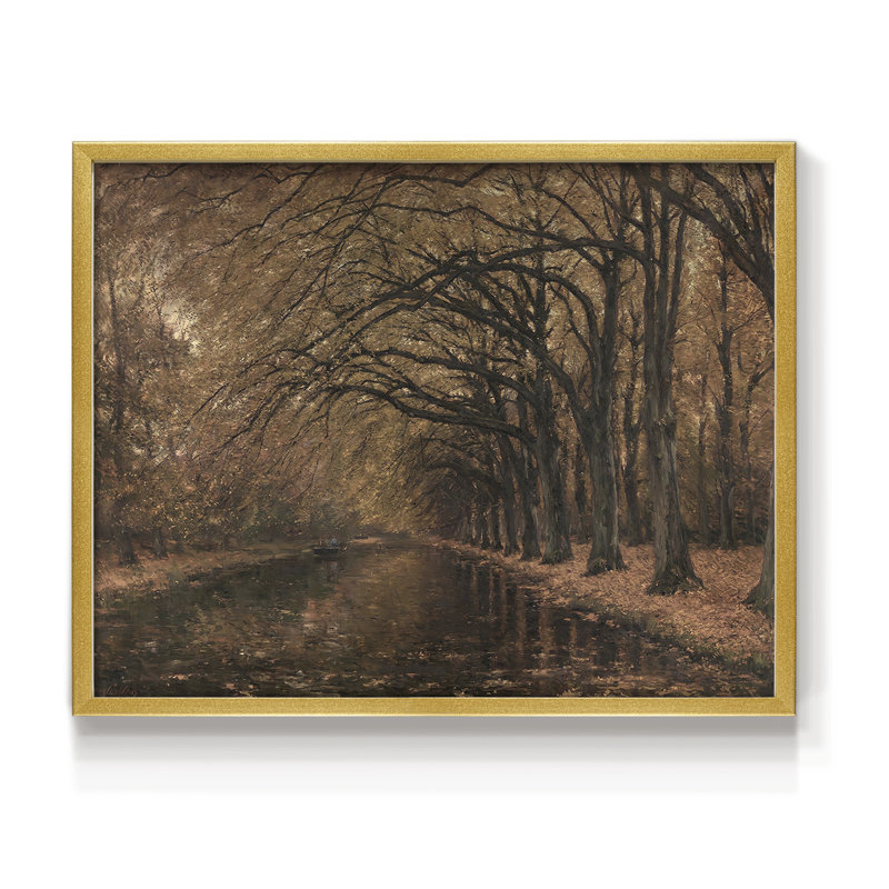 Paysages rétro-CCLxxix-impression encadrée - réversible, H 16 po x l 20 po, Doré