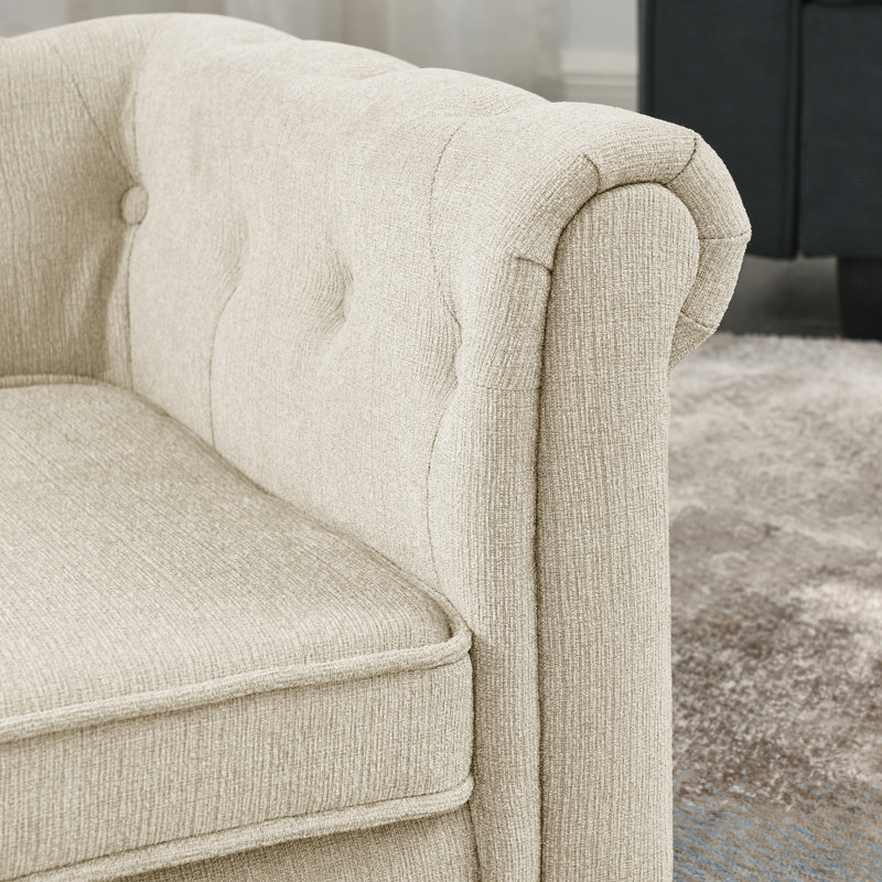 Pet sofa with button tufted back, Beige
