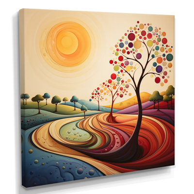 Happy Colourful Tree Summertime - Tree Wall Art Living Room