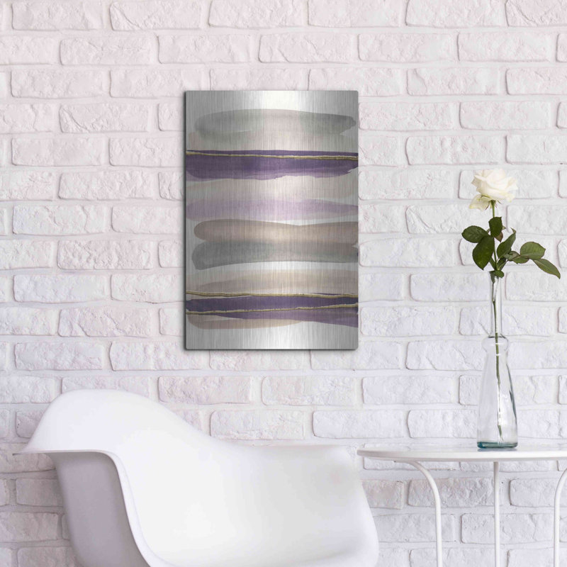 Red Barrel Studio® «Gilded Amethyst I» par Chris Paschke, art mural en métal, H 24 po x l 16 po