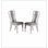 Ensemble de chaises de salle à manger en tissu rétro blanc clair, élégant et confortable pour toute salle à manger ou cuisine.
