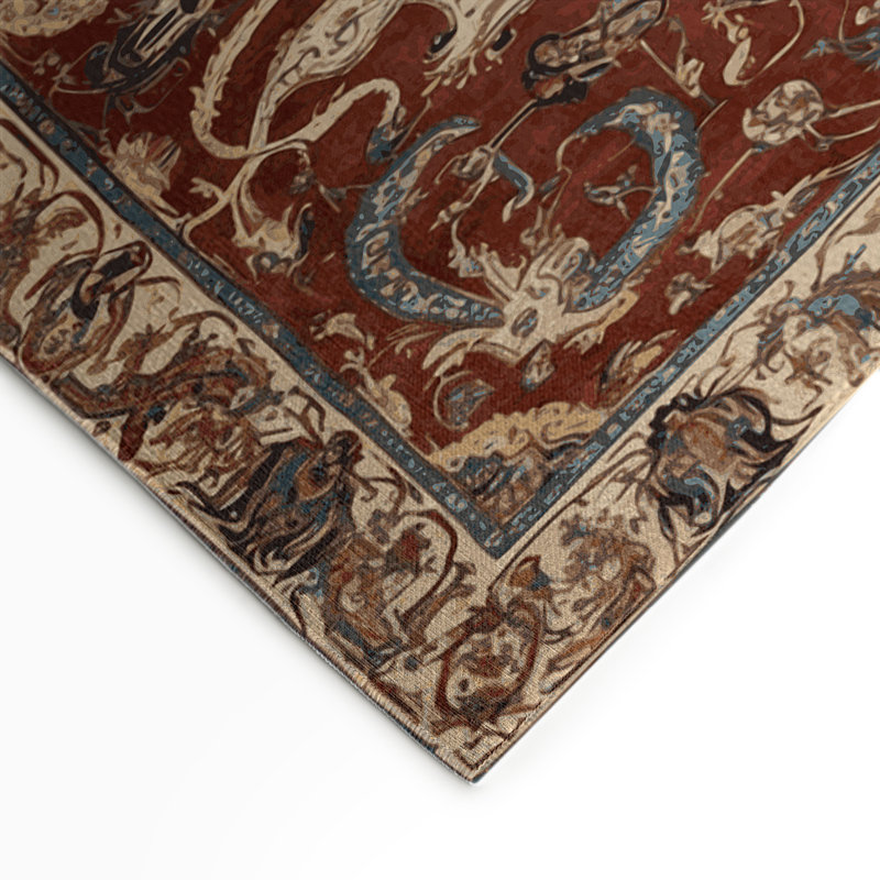 Tapis d'intérieur et d'extérieur brun Persian, Rectangle 9 pi x 12 pi