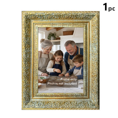 Cadre photo sophistiqué 5 pièces x 7 po or antique 1PC pour présentation de photo