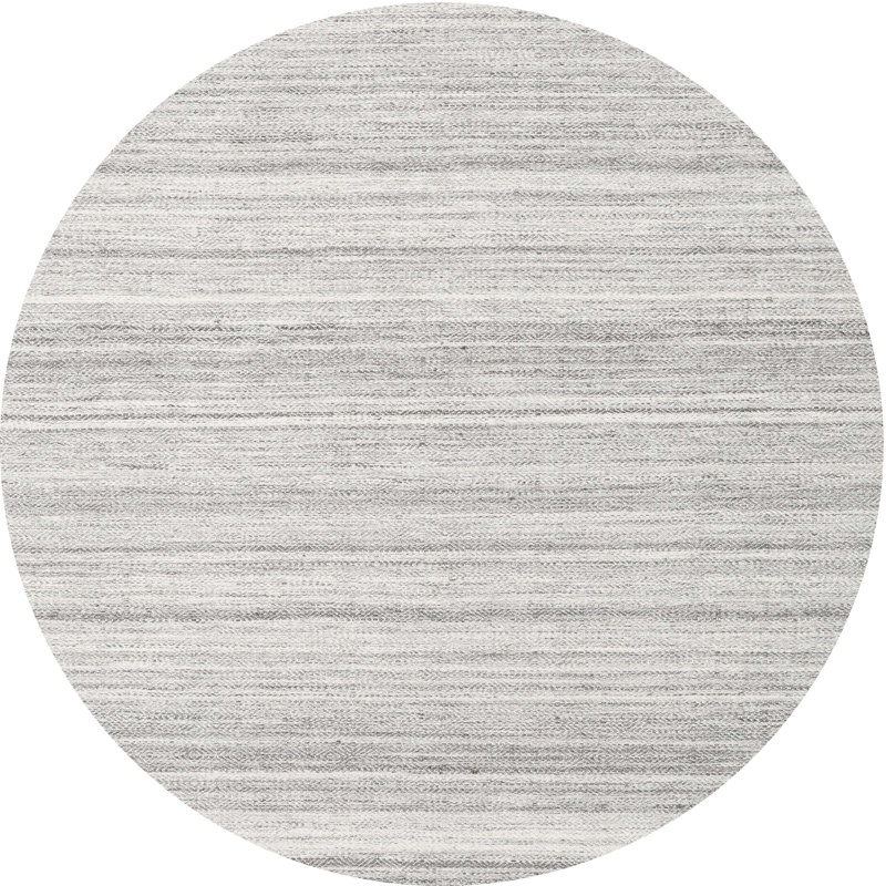 Tapis abstrait gris / noir, Rond 7 pi
