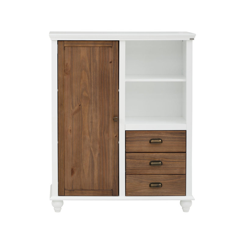 Fanchone 100cm Sideboard, White/Natural