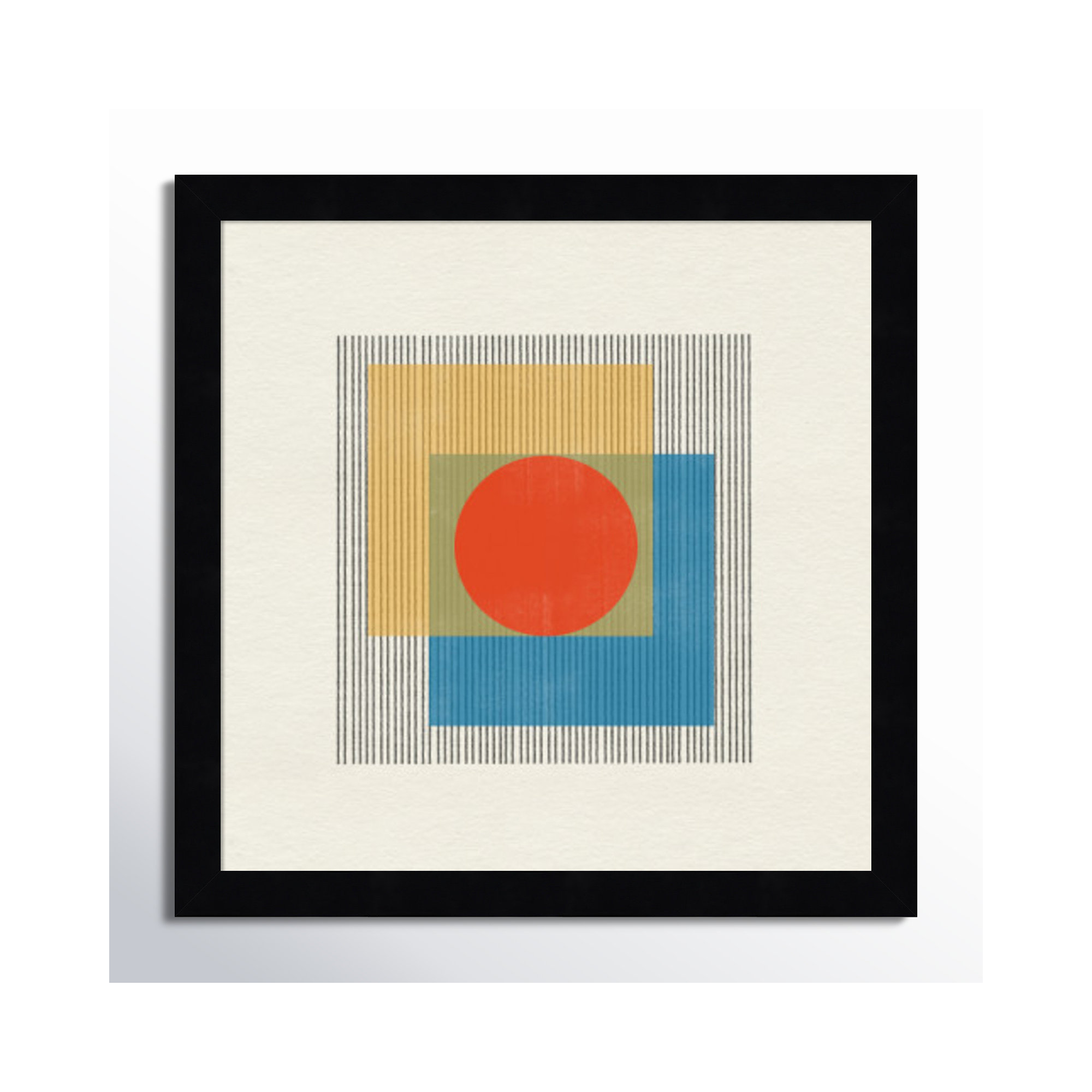 Midcentury Modern Object No 3 by Miuus, Black, 13" H x 13" W x 1" D