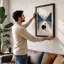 Black Swan in Mist Minimalist 1 Piece Single Picture Frame Wall Art-1105599072-1105599085