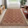Modern Machine Washable Area Rugs Diamond Floor Mats with Non-Slip Backing, Non-Shedding Floral Print Accent Rug, Foldable Soft Low Pile Indoor Carpet