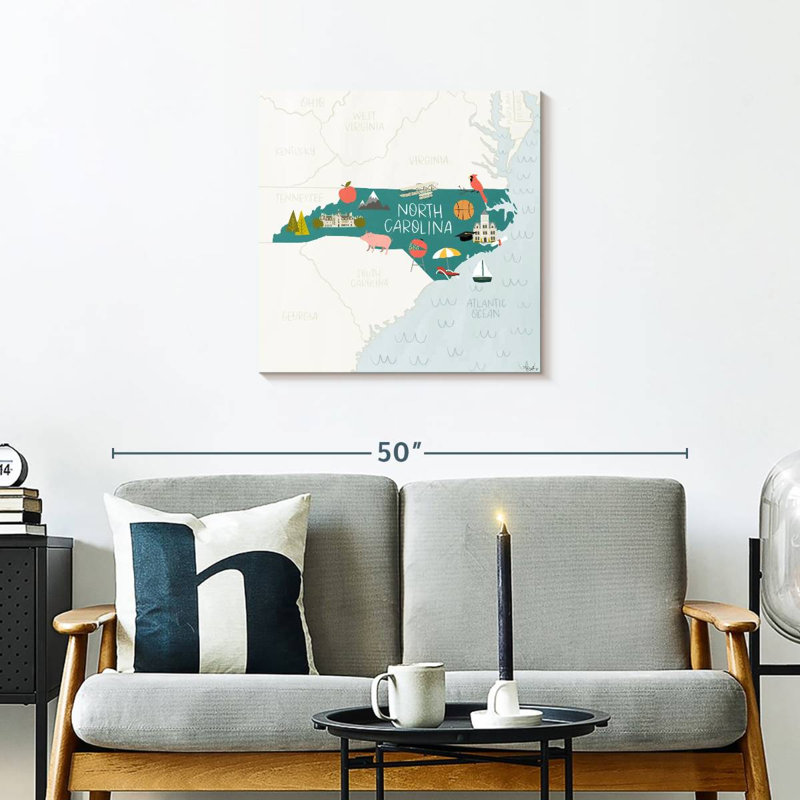 Aliaz North Carolina Icons, 24" H x 24" W