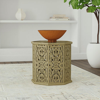Table d'appoint en bois de manguier massif brun naturel Watsonville