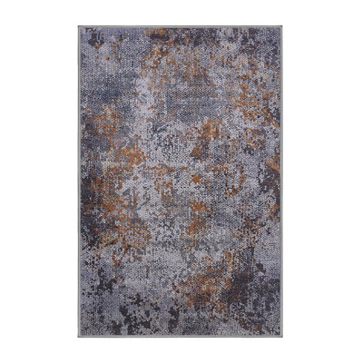 Tapis abstrait gris / orange Brickendon