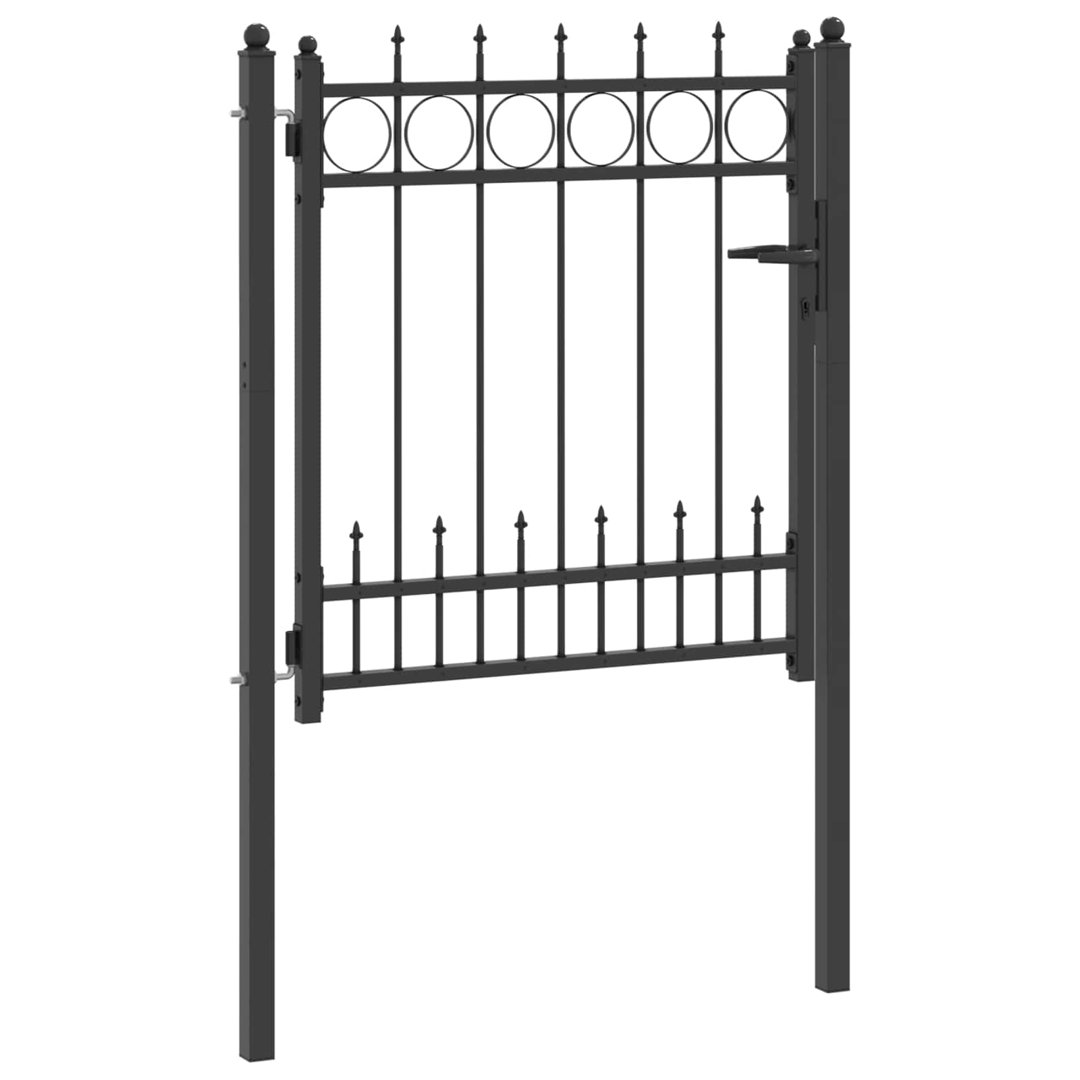 Vidaxl Fence Gate HORST Black Metal Modern Outdoor Security Garden Solution