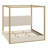Modern Canopy Bed Featuring Upholstered Headboard and Platform Design-1815138423
