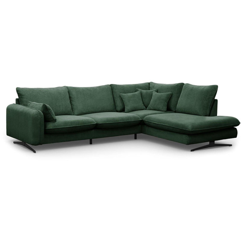 Casiyah 5 Seater Sofa & Chaise, Right Hand Facing, Green
