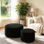 Ensemble de repose-pieds rond 2 pièces pour le salon, repose-pieds en velours côtelé moderne avec mousse haute densité (ensemble de 2)-207190197