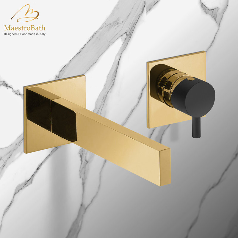 Caso Wall Single-handle Bathroom Faucet, Polished Gold