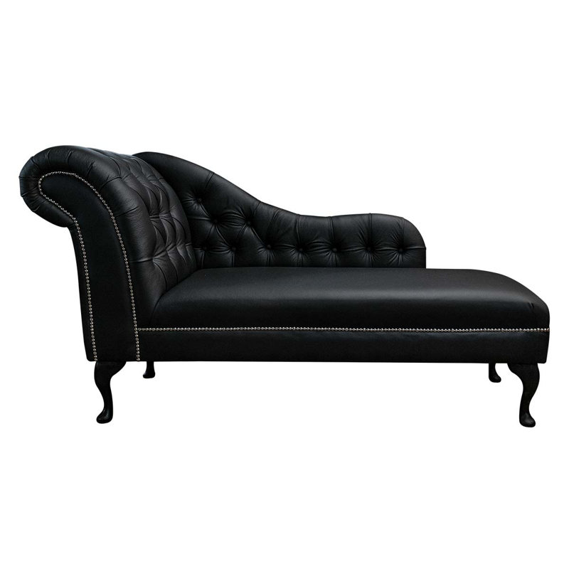 Upholstered Chaise Lounge, Black