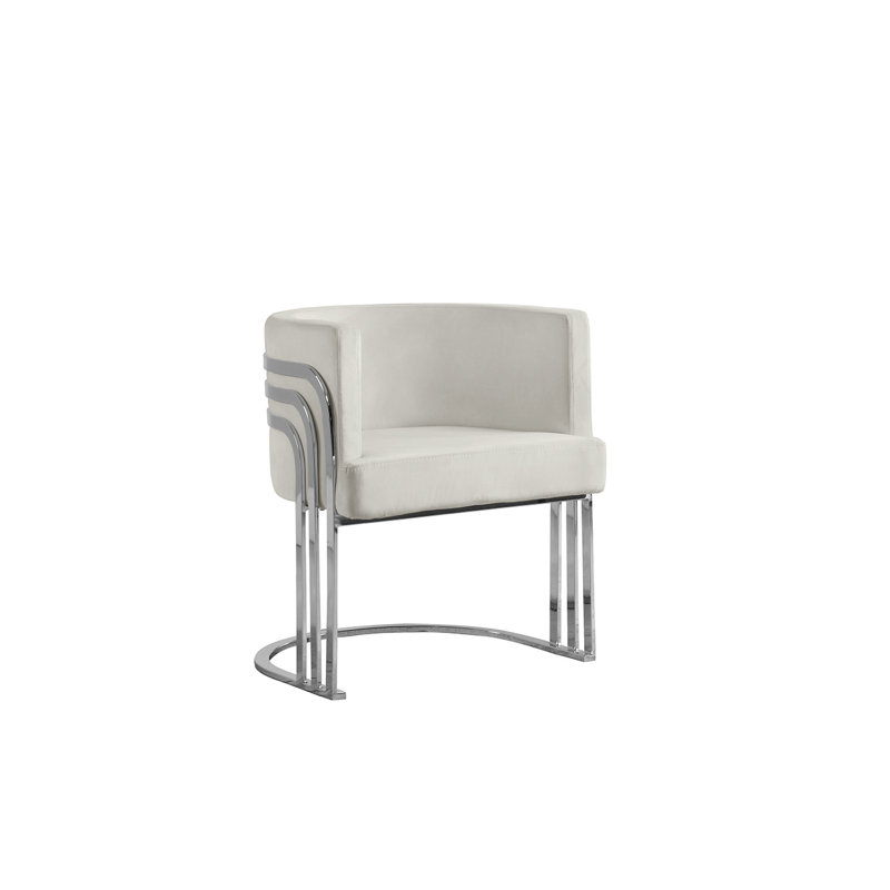 Fauteuil demi-tonneau 25 po, Crème, crème, Argent