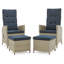 Pangburn 4 Seater Rattan Conversation Set