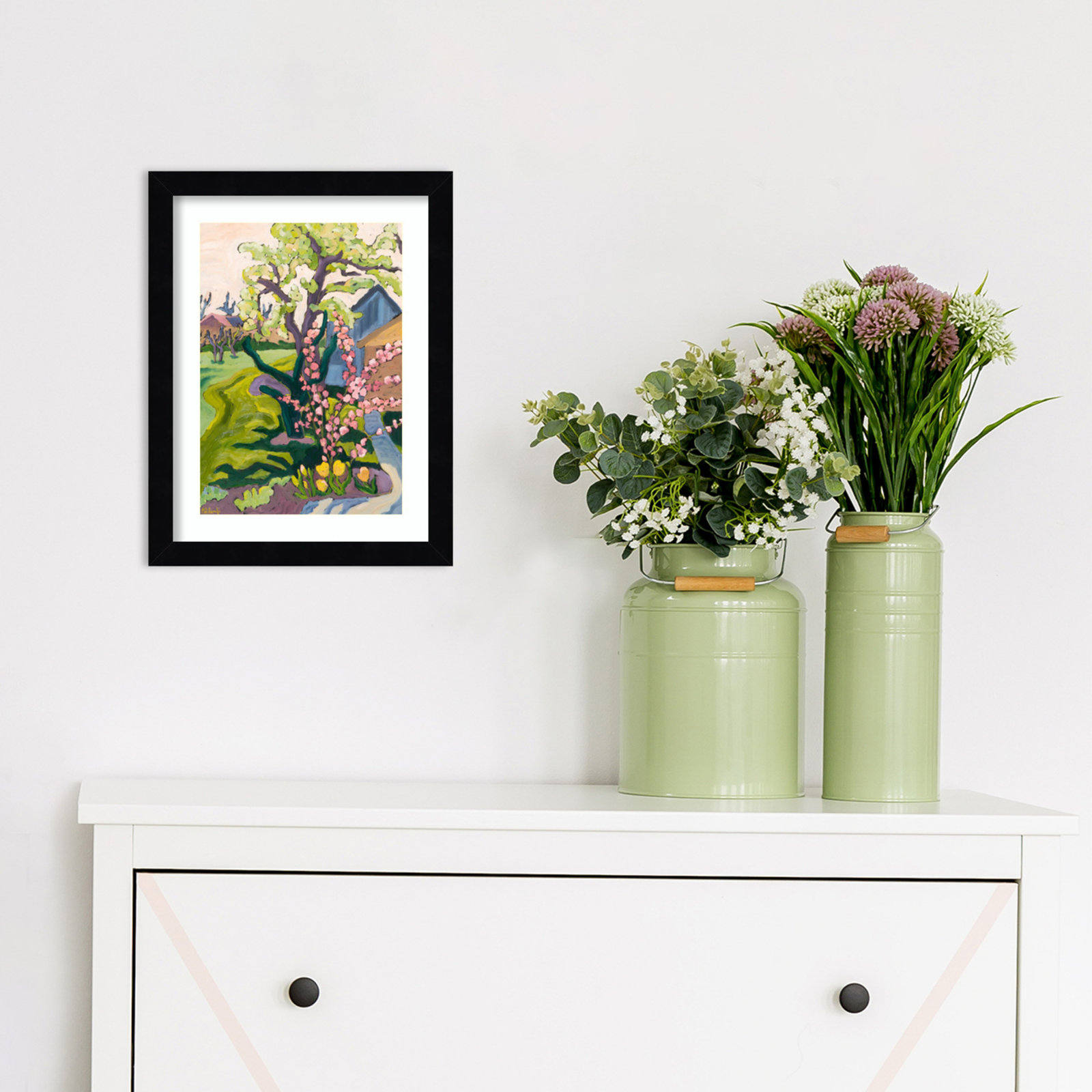 Fayra Garden In Dusk Light Framed On Paper by Fayra Print, Black, 13" H x 10" W x 1" D