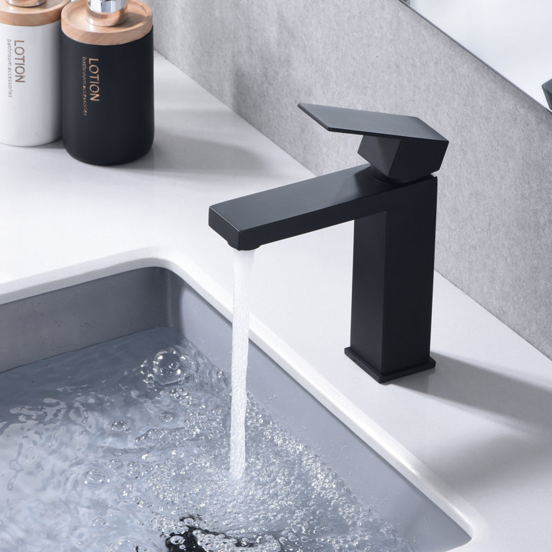 Robinet de salle de bain monotrou Sumerain, Noir mat