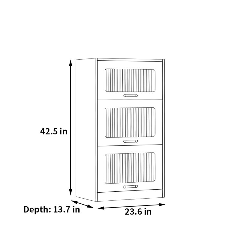 Rabehi, (3 tablettes) H 42,5 po x l 23,6 po x P 13,7 po, Blanc