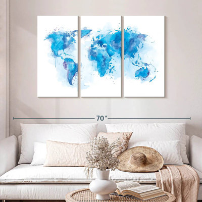 Aliaz World Map Blue Splash
