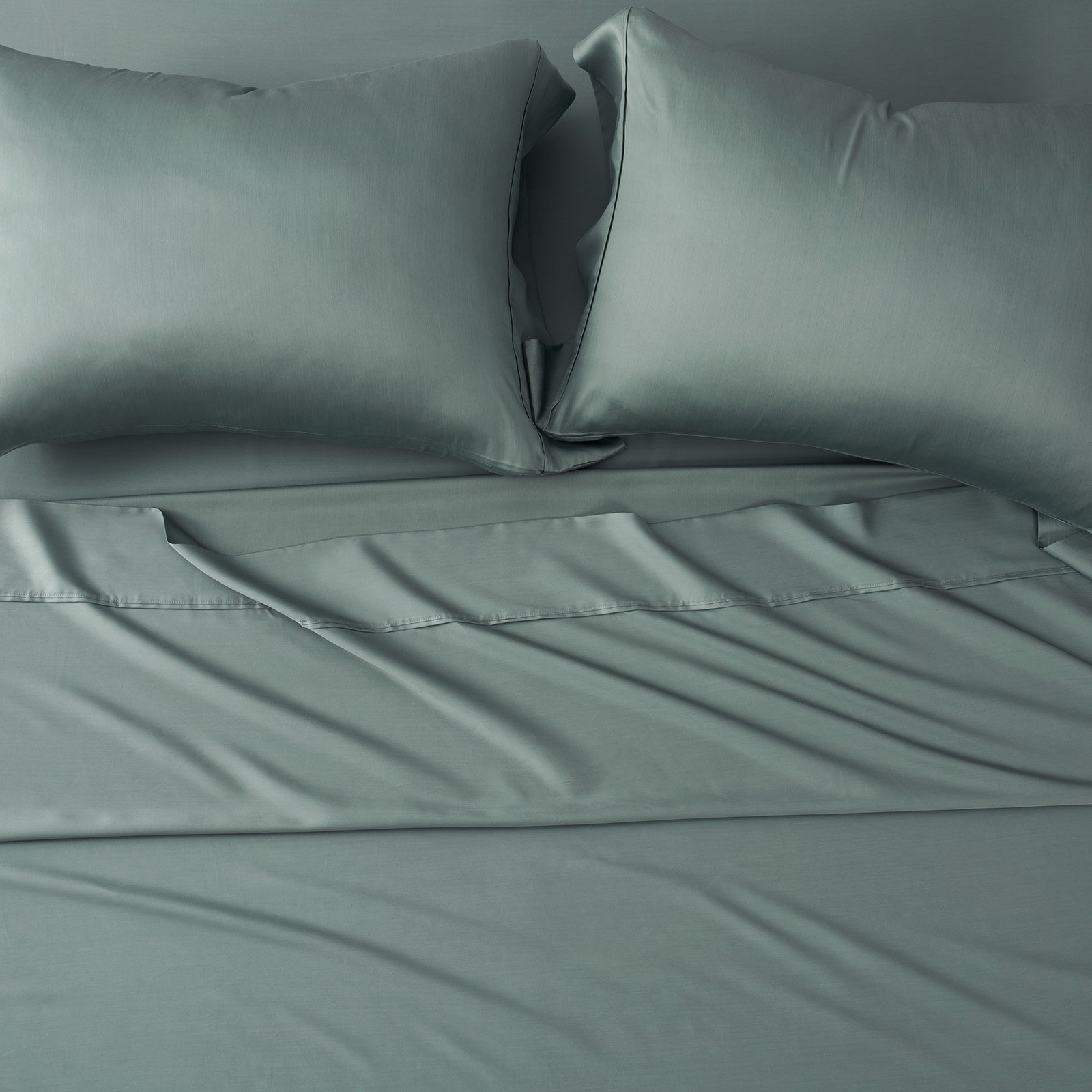 Tencel Sheet Set 4 Pieces, Misty Sage Green, King Sheet Set + 1 Fitted Sheet + 2  Pillowcases