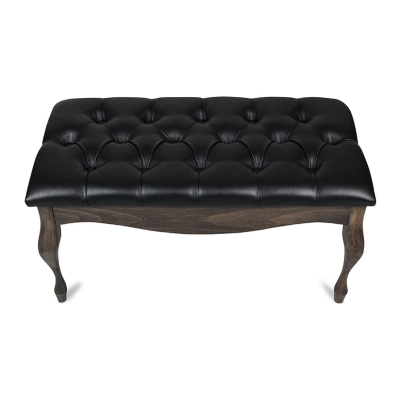 Colrain Faux Leather Upholstered Bench, 40cm H x 120cm W x 40cm D, Black/Brown