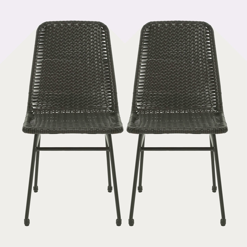 Chaises de salle à manger brun foncé (ensemble de 2), Gris