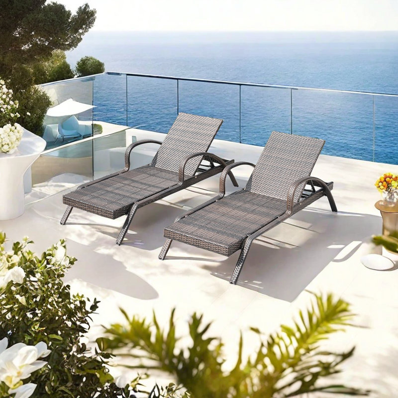 Odunayo Outdoor Wicker Chaise Lounge