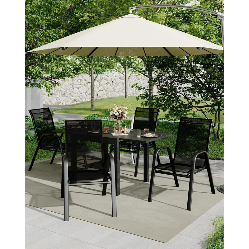 12.75cm H Metal Stacking Armchair, Black