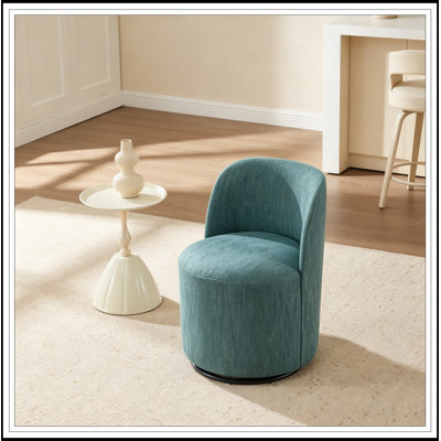 Fauteuil demi-tonneau pivotant rembourré avec coussin moelleux