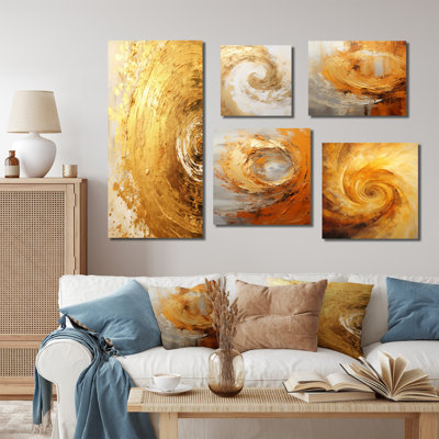 Manderfeld - Abstract Spirals Wall Decor Set Of 5