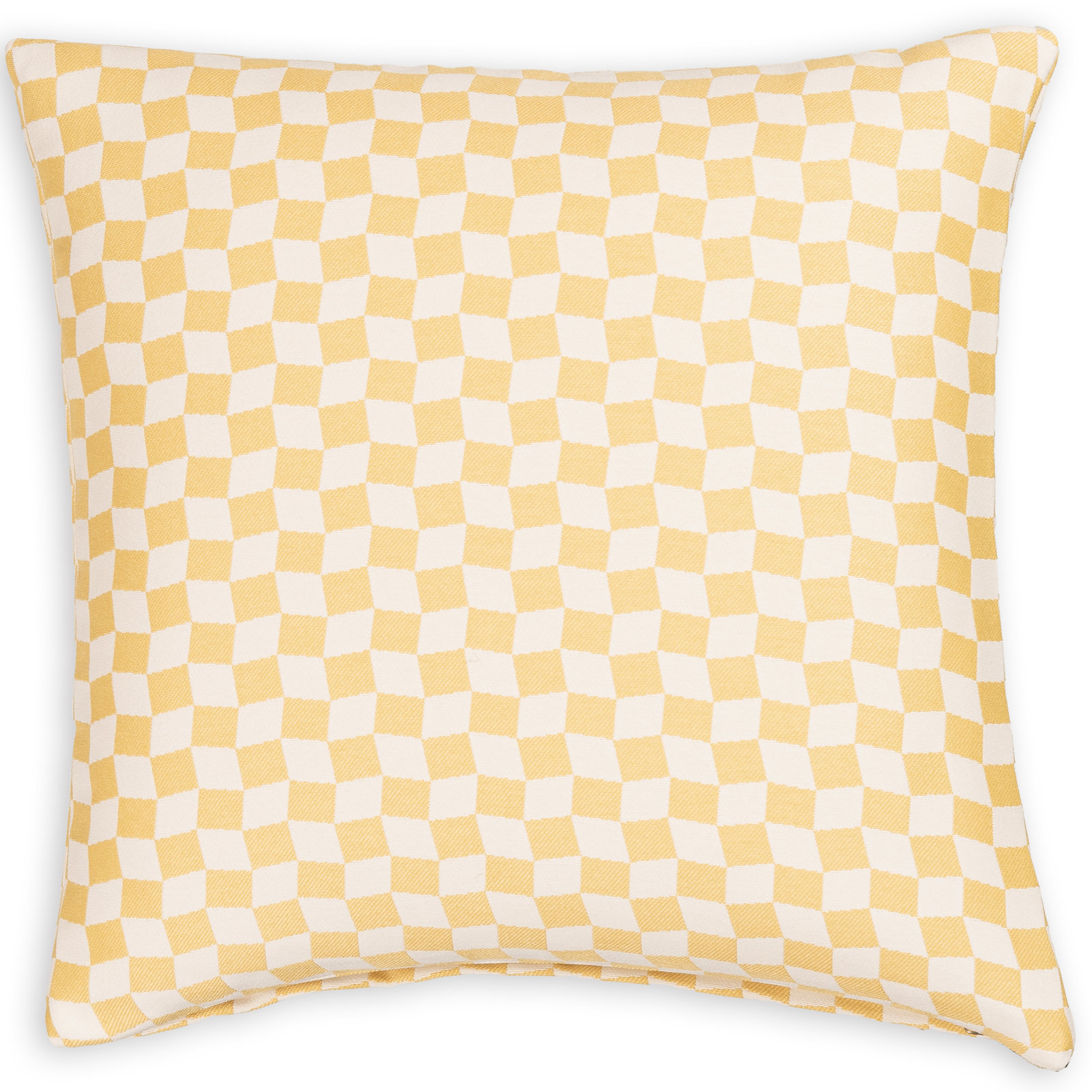 Deco Arch Accent Pillow, Feather, Yellow Geometric 2, Square 22"