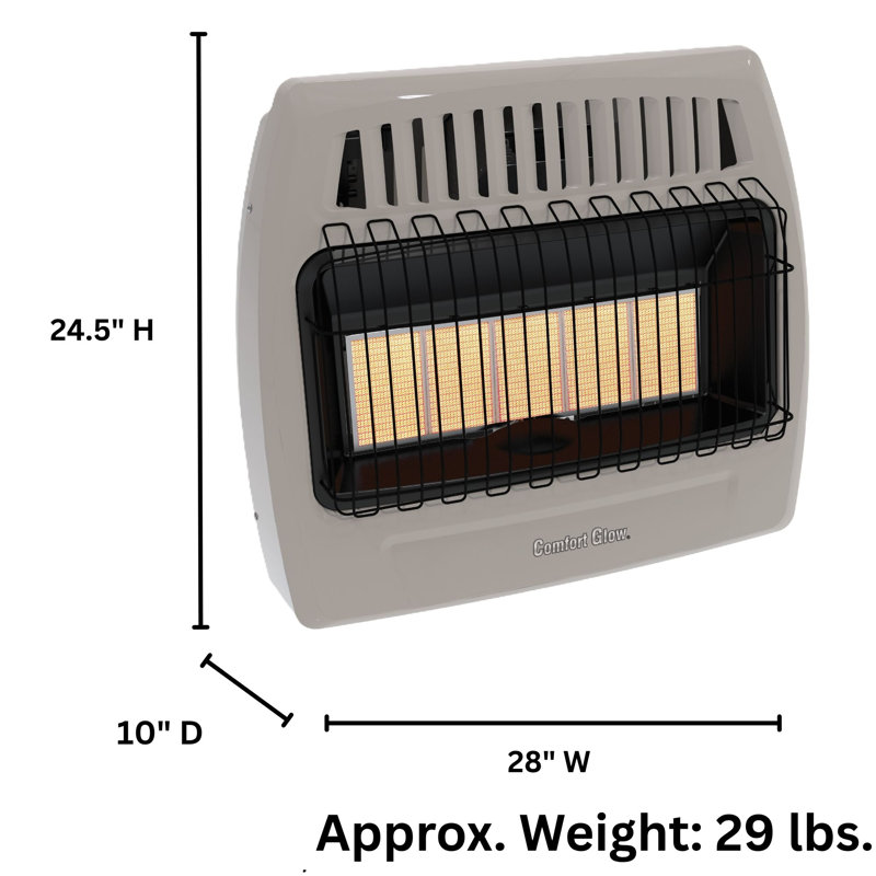 Comfort Glow 30,000 BTU Propane Wall Heater, Heats Up to 1,250 Sq. Ft.– KWP522