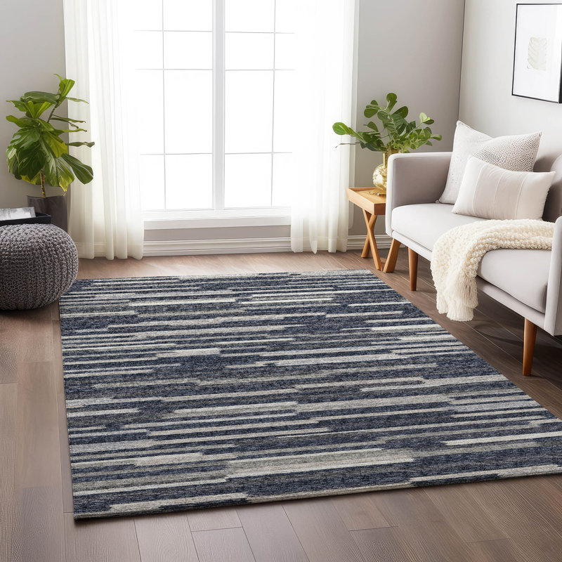 Premium Machine Washable Mayfield AMF114 Abstract Rug, Gray, 10' x 14'