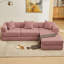 Canapé modulaire en L 3 places en velours côtelé avec coussin de siège à double couche pliable pour canapé d'appoint-1935643827