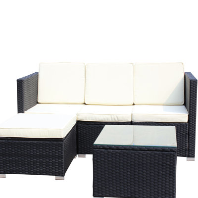 5 Outdoor Patio : Pe , Weather-, Beige Cushions Furniture Delight: Cushions, Coffee Table