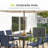 Messer Zestversa 8-Person Rectangular Dark Brown Metal Outdoor Dining Table-122512363-122512364