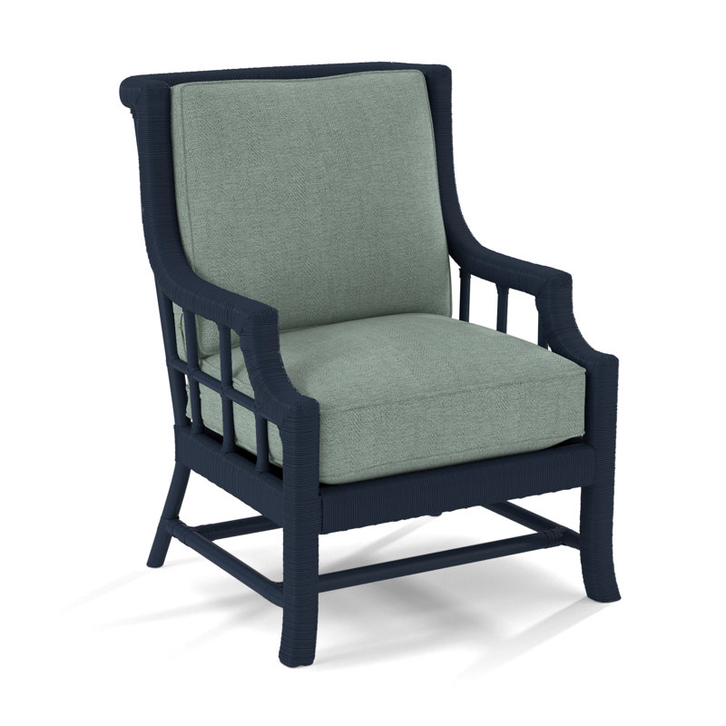 Lafayette Armchair, Navy, White Performance Fabric; 0851-94