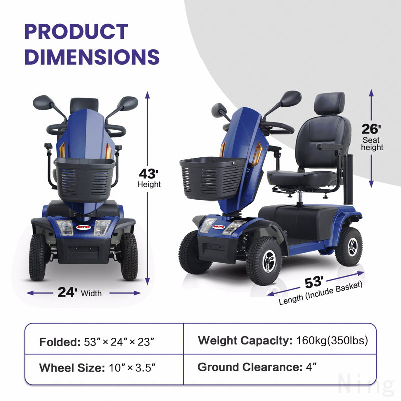 S500-Bleu Scooter de mobilité robuste