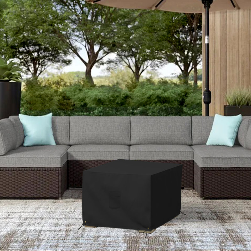 Argyri Heavy Duty Waterproof Outdoor Square Ottoman Deck Box Cover, Weather Proof Devoko Storage Bench Cover, Bryngar Furniture Cover