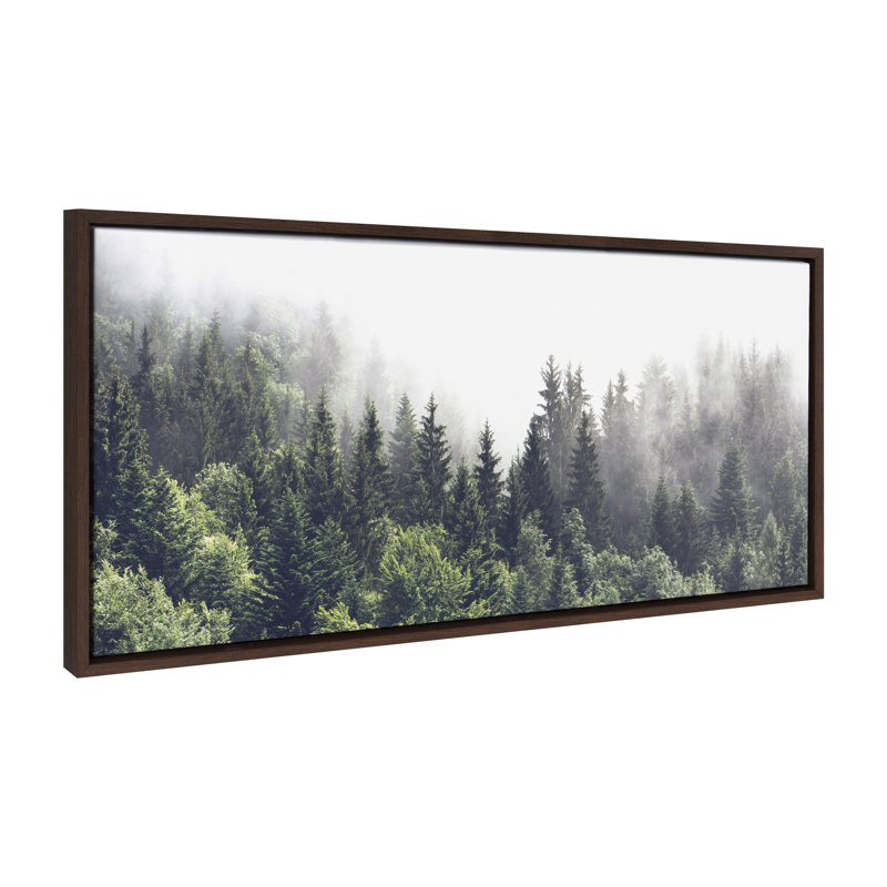 «Lush Green Forest on a Foggy Day» par The Creative Bunch Studio, reproduction d'art sur toile encadrée, L 40 po x H 18 po
