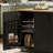51" Fluted Kitchen Island with Drop Leaf, Internal Storage Rack & Waveform Fluted Panel