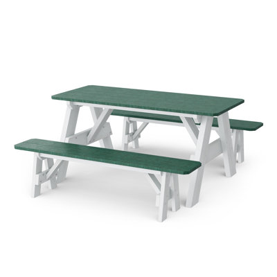 Table de pique-nique 72 po avec bancs détachés Heritage