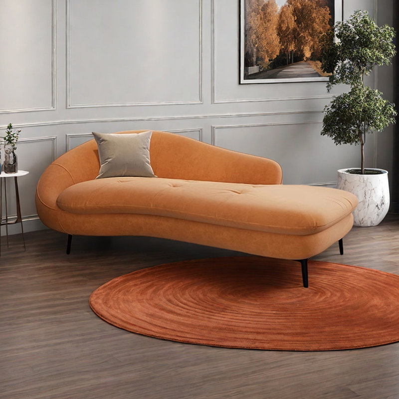 Chaise longue Christiane, Orange, Orienté à gauche (vu de face)