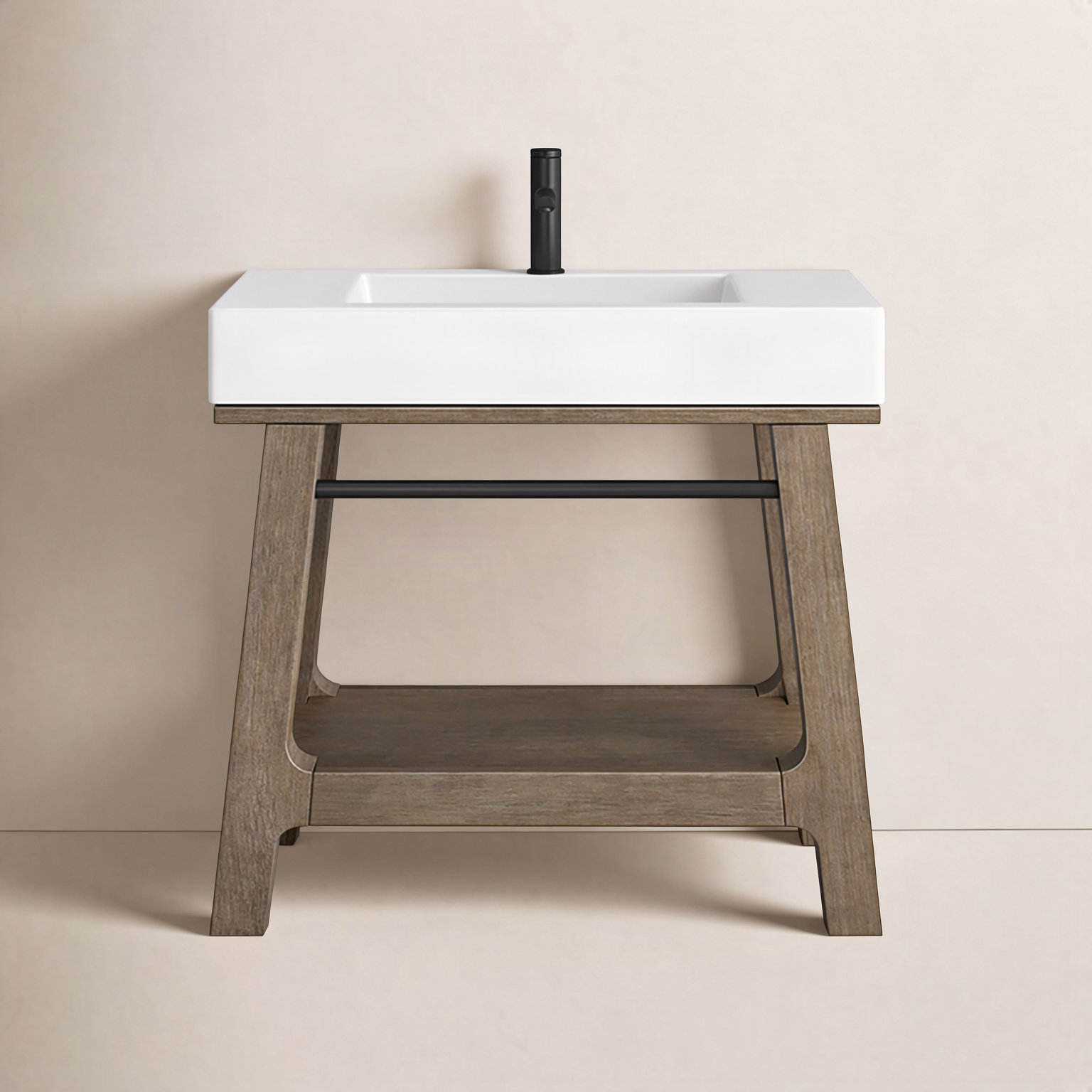 Auburn 36" Single Bathroom Vanity, Glossy White